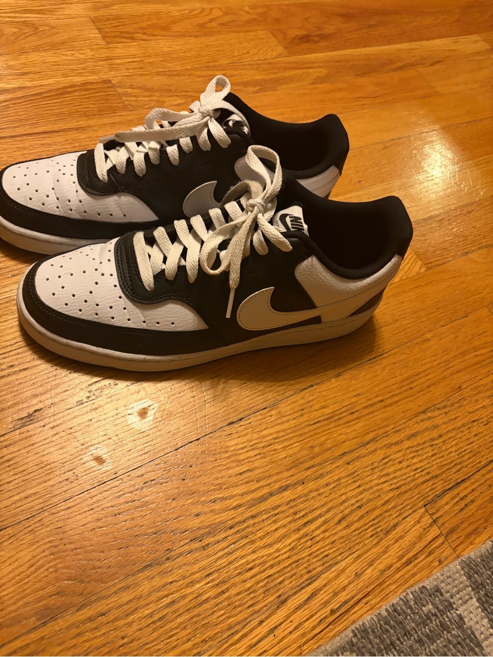Nike Men’s Court Vision Sneakers in Black and White
